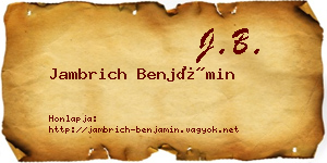 Jambrich Benjámin névjegykártya